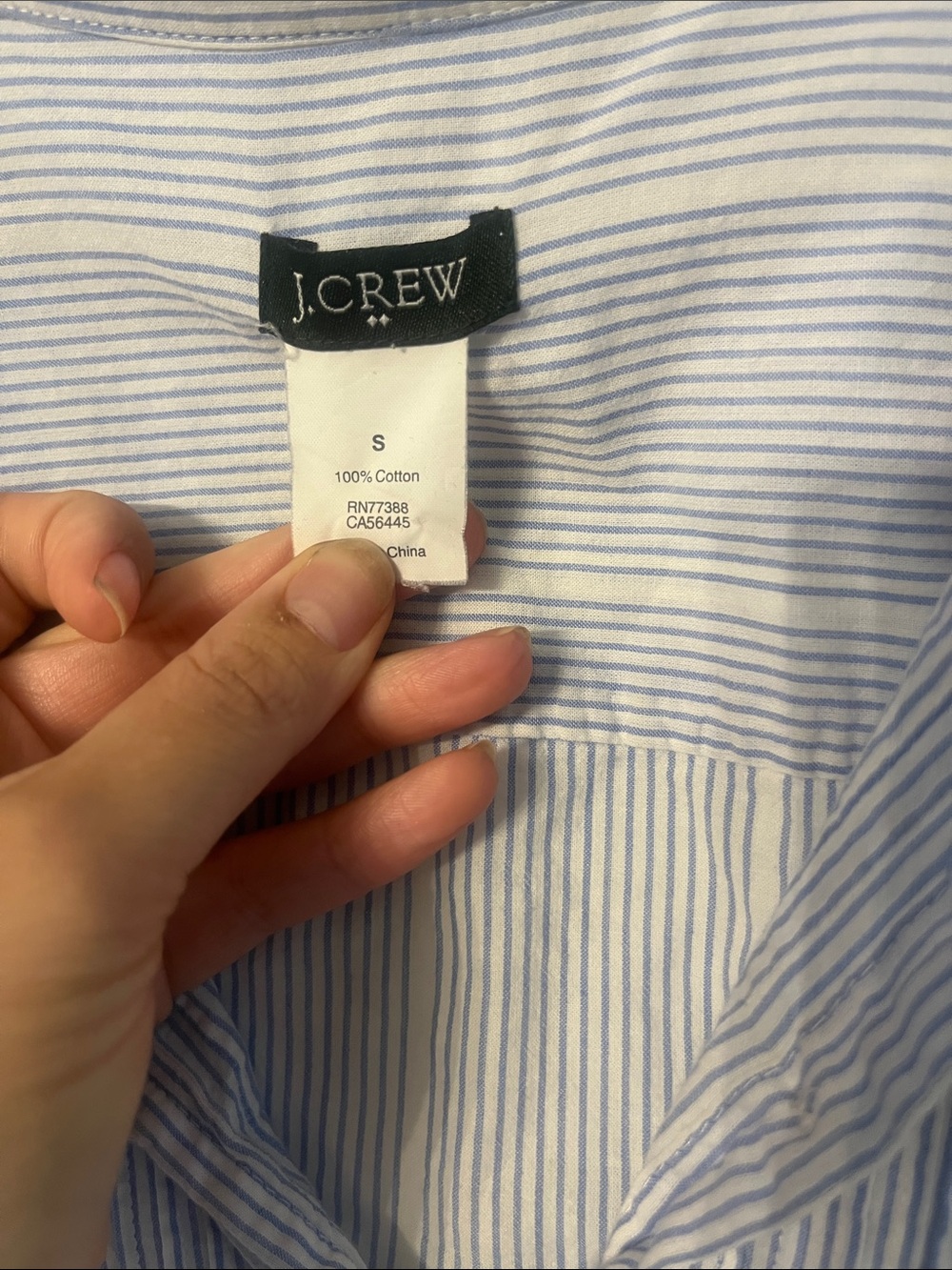 Women’s j crew Light Blue Striped Button-Front Shirt - Picture 2 of 3